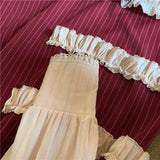 Japanese Autumn Kawaii Lolita Cosplay Dress Sweet Bow Full Sleeve Ruffles Brown