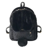 Plush Faux Fur Mini Rabbit Ears Backpack