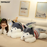 Huskie Dog Plush Doggy Puppy Husky Sleeping Grey White Stuffed Soft Toy - LoveJojo