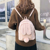 Faux Fur Mini Rabbit Ear Backpack