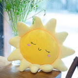 Happy Yellow Sunshine Sun Plush Smiley Cloud Rain Raindrops Weather - LoveJojo