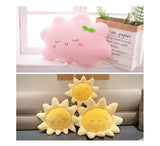Happy Yellow Sunshine Sun Plush Smiley Cloud Rain Raindrops Weather