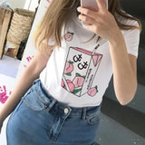 Pink Peach Juice Harajuku T Shirt