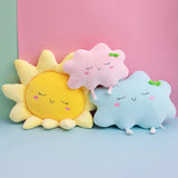 Happy Yellow Sunshine Sun Plush Smiley Cloud Rain Raindrops Weather - LoveJojo