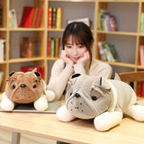 25-52cm Plush Bulldog Shar Pei Dog Brown or Grey Soft Stuffed Animal Toy