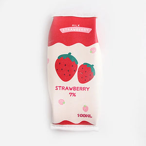 Pencil Case Strawberry Milk Box Bag Pink Pens Bag Japanese