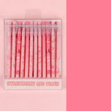 12 Peach Strawberry Series Black Ink Gel Pen School Stationery