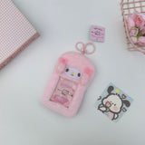 Sanrio Hello Kitty Plush Card Case Holder Keychain Kuromi My Melody Hangyodon Pochacco Cinnamoroll