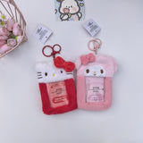 Sanrio Hello Kitty Plush Card Case Holder Keychain Kuromi My Melody Hangyodon Pochacco Cinnamoroll