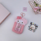 Sanrio Hello Kitty Plush Card Case Holder Keychain Kuromi My Melody Hangyodon Pochacco Cinnamoroll