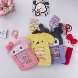 Sanrio Hello Kitty Plush Card Case Holder Keychain Kuromi My Melody Hangyodon Pochacco Cinnamoroll
