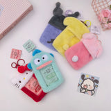 Sanrio Hello Kitty Plush Card Case Holder Keychain Kuromi My Melody Hangyodon Pochacco Cinnamoroll