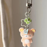 San-X Rilakkuma & Korilakkuma Flocking Pendant Set Phone Charm Keychain