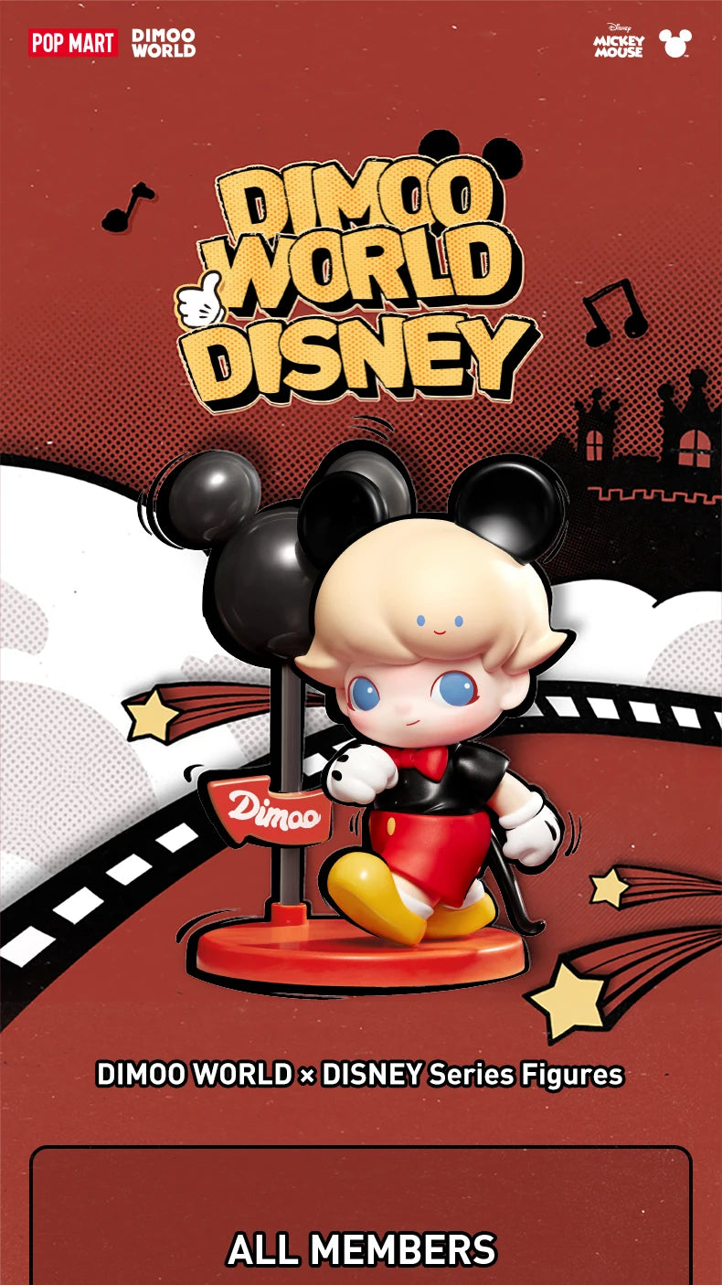 Genuine Pop Mart Dimoo World × Disney Series Figures Blind Box