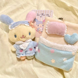 Sanrio Good Night Sleep Plush Keychain Masyumaro My Melody Piano Kawaii Bag Charm