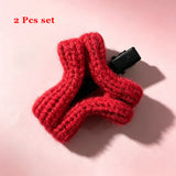 Crochet Red Hair Clip Sweet Angry Cherry