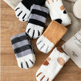 Fluffy Fuzzy Animal Cat Paw Print Socks Warm for Winter and Cold Weather