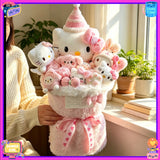 Sanrio Hello Kitty Plush Bouquet My Melody Cinnamoroll Kuromi Kawaii Flowers