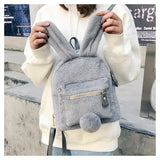 Faux Fur Mini Rabbit Ear Backpack - LoveJojo