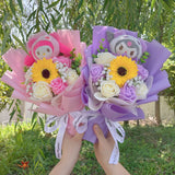 Hello Kitty My Melody Kuromi PomPom Purin Cinnamoroll Flowers Plush Toy Flower Bouquet Valentine's Day Graduation Gift