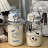 Water Bottle With Straw Cup Kawaii Transparent 500ml Portable - LoveJojo