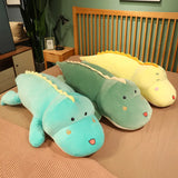 Kawaii Dinosaur Plush Cushion Big Green, Blue, Pink (80cm) Alligator Crocodile