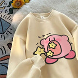 Kirby Super Star Pure Cotton Sweater Plush Thickened Oversize Loose Round Neck - LoveJojo