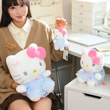 Sanrio Hello Kitty Big Pink Bow Blue Lace Dress Plushie