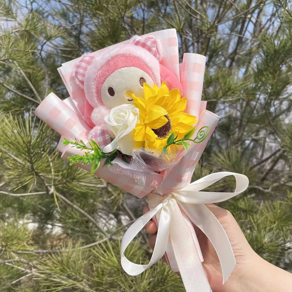 Sanrio My Melody Kuromi Cinnamoroll Hello Kitty Plush Toy Flower Bouquet (Copy) - LoveJojo