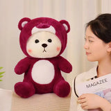 Cute Rose Red Bear Plush Toy
