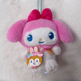 Sanrio Ramune Series Plush Keychain Pompompurin My Melody Kawaii Hello Kitty Kuromi Pendant (10cm)