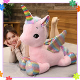 Unicorn Dream Rainbow Plush Toy High Quality Pink Horse Sweet Girl Home Decor Sleeping Pillow Gift For Kids up to 100cm