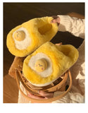 Sanrio Gudetama Cute Soft Fluffy Home Slippers Warm Plush Shoes - LoveJojo