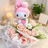 Sanrio My Melody Kuromi Cinnamoroll Hello Kitty Plush Flowers Handmade Bouquet