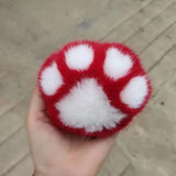 Cat Paw Fur Pom Pom Pendant Keychain