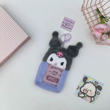 Sanrio Hello Kitty Plush Card Case Holder Keychain Kuromi My Melody Hangyodon Pochacco Cinnamoroll