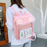 Transparent Window Backpack Bag Rucksack Cat Paws Kawaii Japanese