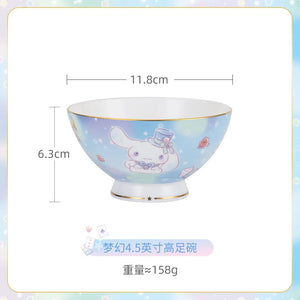 Sanrio Cinnamoroll Ceramic Plate Breakfast Mug Salad Bowl Glass Set - LoveJojo