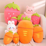 Bunny Taiyaki Plush Toys Cute Strawberry Pig Rabbits - LoveJojo