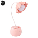 Flower LED Night Light Pen Pot Holder Lamp Pink - LoveJojo