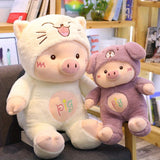 Pig Bear Hat Plush Toy - LoveJojo