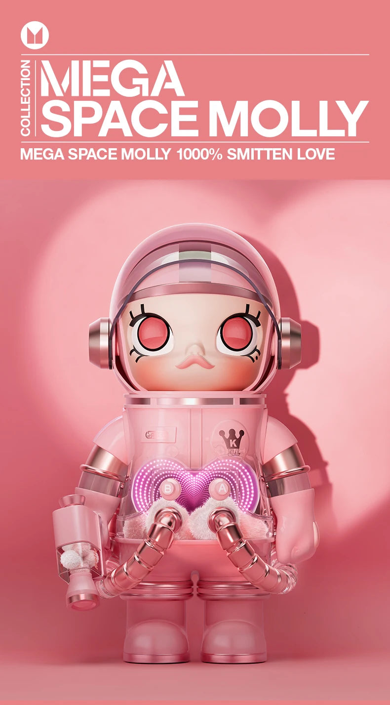Genuine Pop Mart Mega Space Molly 1000% Smitten Love Limited