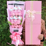 Sanrio Hello Kitty Plush Stuffed Doll Bouquet Cute Flower Gift Box Rose Flower Cartoon Bouquet Valentine Day Birthday Gift