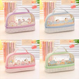 Kawaii Double Layer Pencil Case Large Transparent Stationery