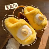 Sanrio Gudetama Cute Soft Fluffy Home Slippers Warm Plush Shoes