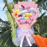 Sanrio Plush Bouquet My Melody Kuromi Cinnamoroll Hello Kitty Plush Toy Valentine Graduation Gift