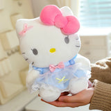 Sanrio Hello Kitty Big Pink Bow Blue Lace Dress Plushie