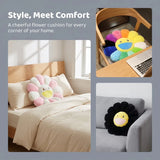 Japan Sunflower Face Plush Seat Cushion Rainbow Flower