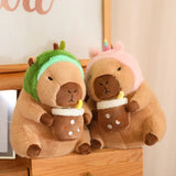 Kawaii Snack Attack: Hamburger Capybara Dog Pig Capibaras Pizza Bubble Tea Cushion Plush
