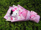 Sanrio Hello Kitty Plush Stuffed Bouquet With Graduation Hats Handmade  Doll Cute Soap Flower Rose Flower Bouquet Birthday